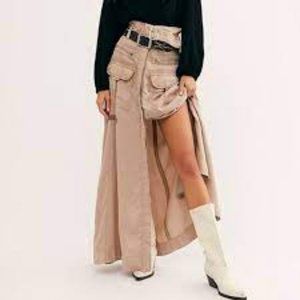 Free People The Feeling Of Falling Utility Maxi Skirt Size Small